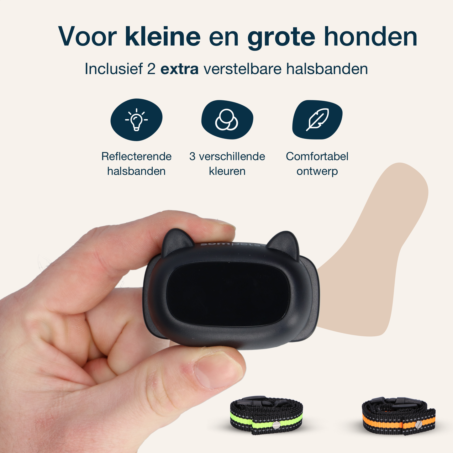 Sompets Anti Blafband Pro V3 - Blafband voor honden - Automatische Blafdetectie - Premium Blafband - Anti Blaf Apparaat - Incl. E-book & 2 Extra Halsbanden - Zwart