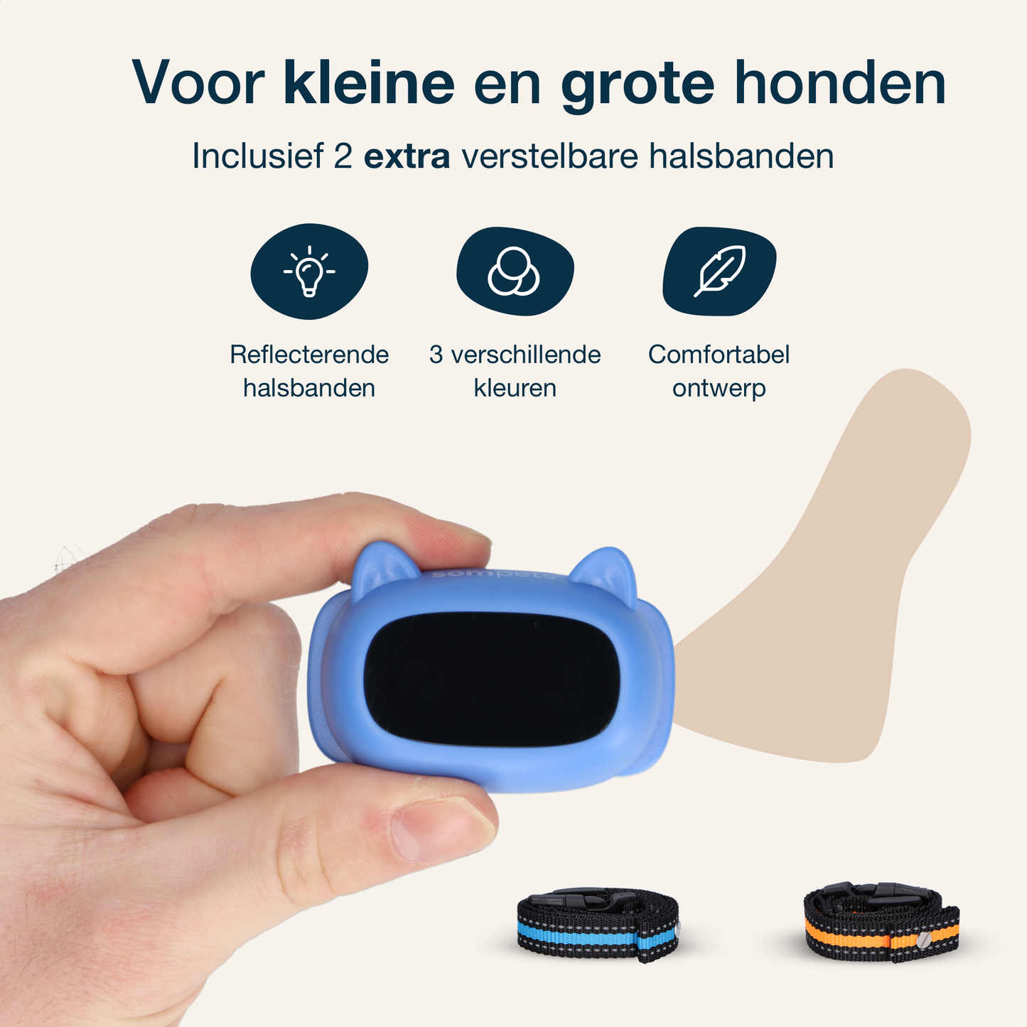 Sompets Anti Blafband Pro - Blafband voor honden - Automatische Blafdetectie - Premium Blafband - Anti Blaf Apparaat - Incl. E-book & 2 Extra Halsbanden - Blauw