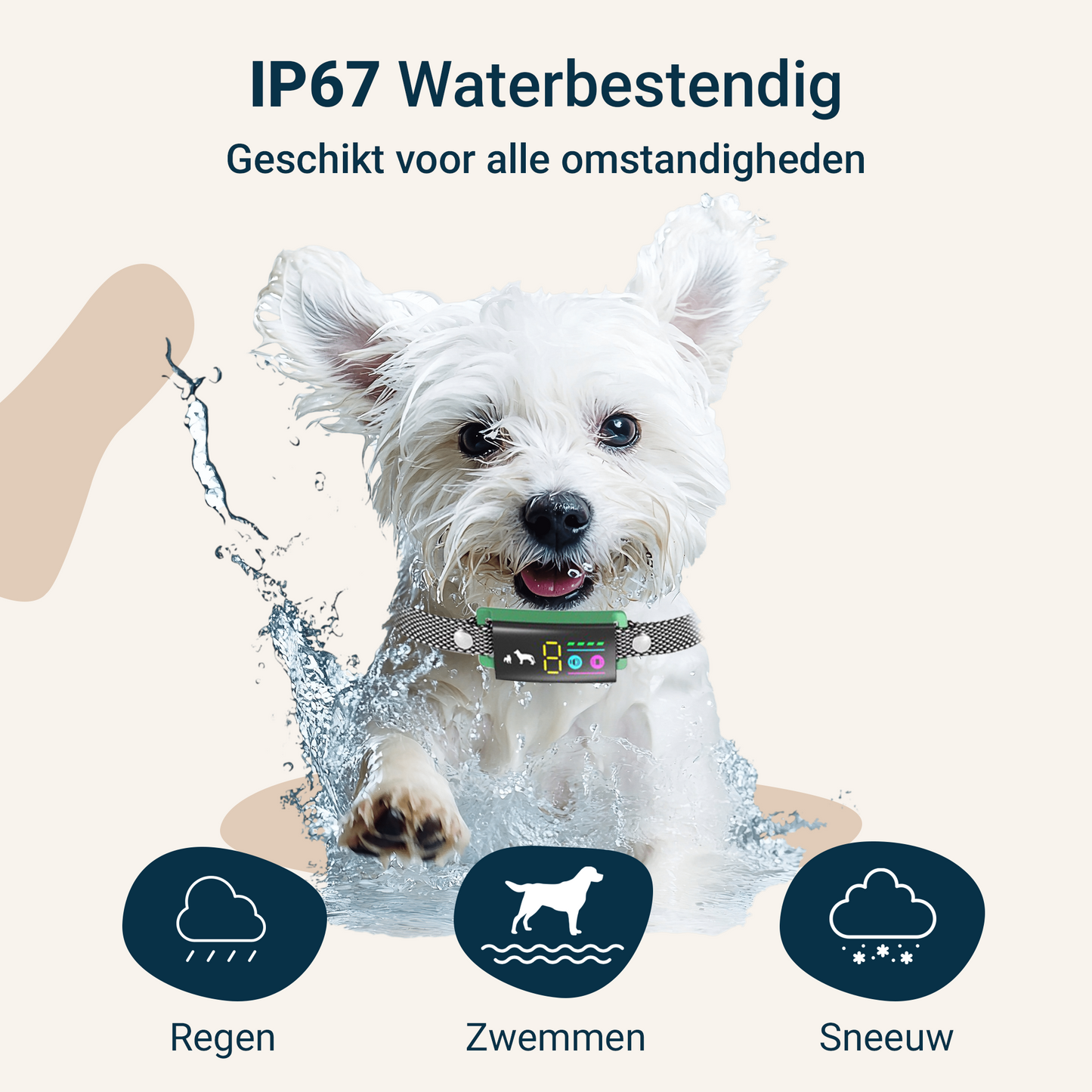 Sompets® Anti Blafband V20 - Anti Blaf Apparaat voor kleine en middelgrote honden - Opvoedingshalsband Zonder Schok - LED-display - Waterdicht - Oplaadbaar