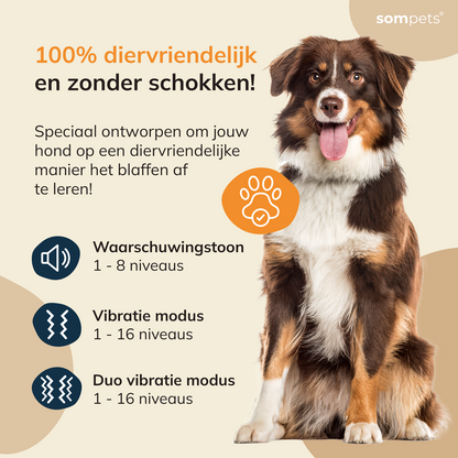 Sompets® - Anti Blafband met Afstandsbediening 3-in-1 - Voor Kleine en Grote Honden - Anti Blaf Apparaat - Zonder Schok - Opvoedingshalsband - Blauw