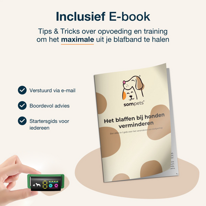Sompets® Anti Blafband V20 - Anti Blaf Apparaat voor kleine en middelgrote honden - Opvoedingshalsband Zonder Schok - LED-display - Waterdicht - Oplaadbaar